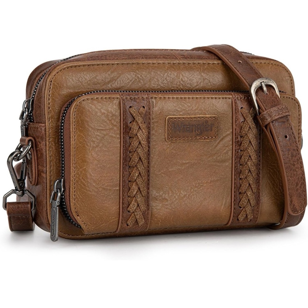 Wrangler Crossbody Bag Small Multi Pocket with Adjustable Strap 7.8 x3.2 x5.6 in